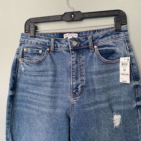 NWT And Now This slim straight cut distressed Jeans size 29 - Picture 3 of 10